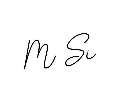 You should practise on your own different ways (BallpointsItalic-DORy9) to write your name (M Si) in signature. don't let someone else do it for you. M Si signature style 11 images and pictures png