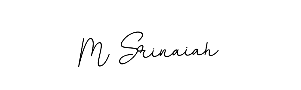 Create a beautiful signature design for name M Srinaiah. With this signature (BallpointsItalic-DORy9) fonts, you can make a handwritten signature for free. M Srinaiah signature style 11 images and pictures png