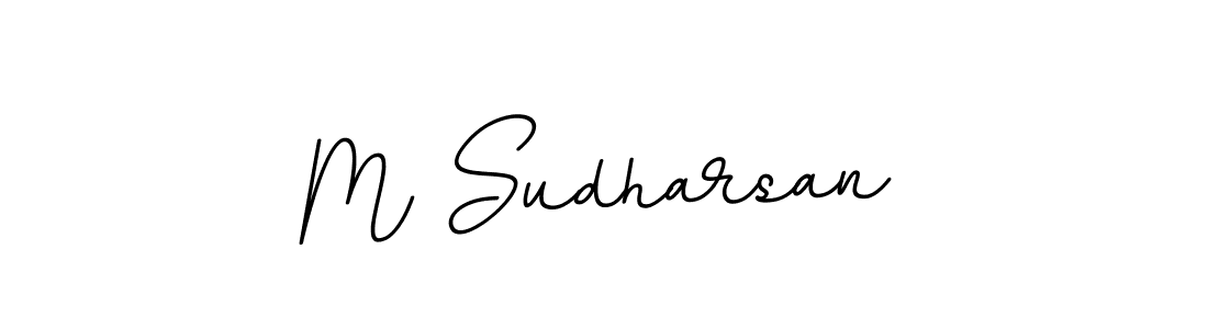 The best way (BallpointsItalic-DORy9) to make a short signature is to pick only two or three words in your name. The name M Sudharsan include a total of six letters. For converting this name. M Sudharsan signature style 11 images and pictures png