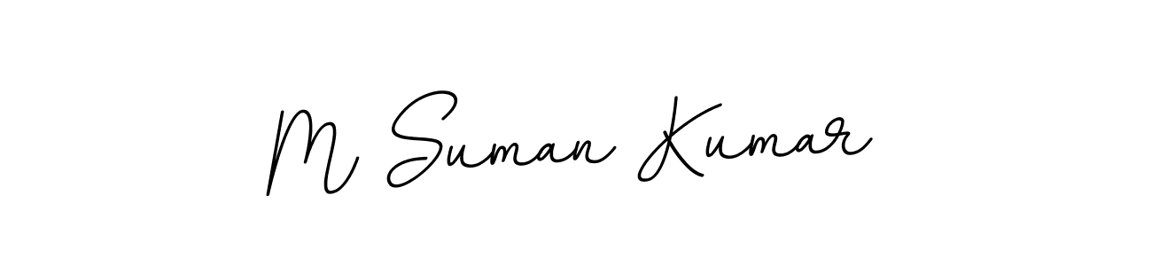 Use a signature maker to create a handwritten signature online. With this signature software, you can design (BallpointsItalic-DORy9) your own signature for name M Suman Kumar. M Suman Kumar signature style 11 images and pictures png
