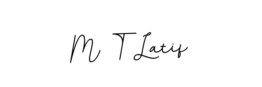 Create a beautiful signature design for name M T Latif. With this signature (BallpointsItalic-DORy9) fonts, you can make a handwritten signature for free. M T Latif signature style 11 images and pictures png