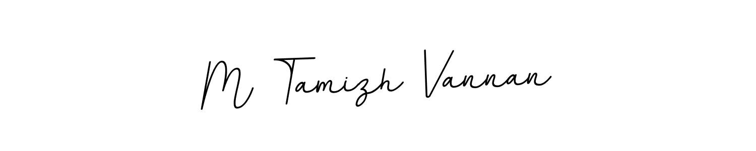 Design your own signature with our free online signature maker. With this signature software, you can create a handwritten (BallpointsItalic-DORy9) signature for name M Tamizh Vannan. M Tamizh Vannan signature style 11 images and pictures png