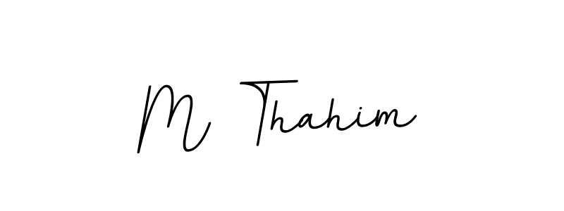 How to make M Thahim name signature. Use BallpointsItalic-DORy9 style for creating short signs online. This is the latest handwritten sign. M Thahim signature style 11 images and pictures png