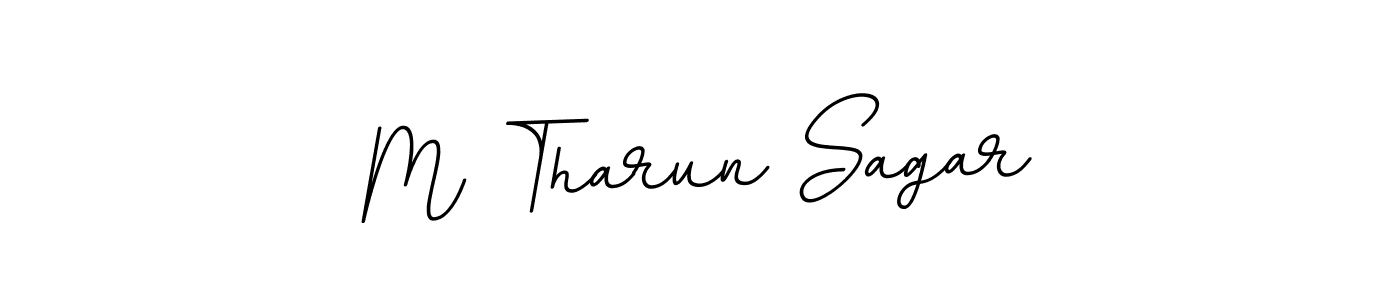 Use a signature maker to create a handwritten signature online. With this signature software, you can design (BallpointsItalic-DORy9) your own signature for name M Tharun Sagar. M Tharun Sagar signature style 11 images and pictures png