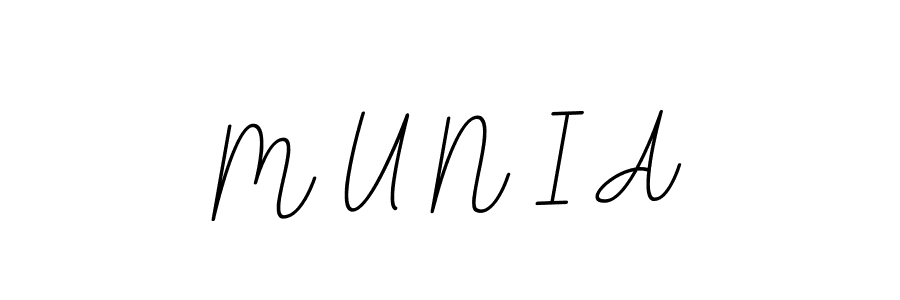 This is the best signature style for the M U N I A name. Also you like these signature font (BallpointsItalic-DORy9). Mix name signature. M U N I A signature style 11 images and pictures png
