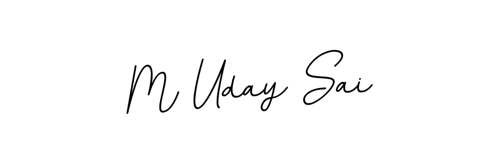 How to make M Uday Sai name signature. Use BallpointsItalic-DORy9 style for creating short signs online. This is the latest handwritten sign. M Uday Sai signature style 11 images and pictures png