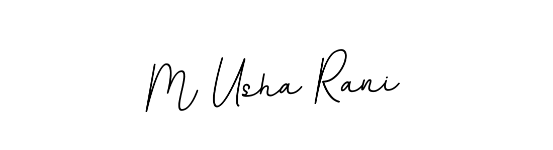 Use a signature maker to create a handwritten signature online. With this signature software, you can design (BallpointsItalic-DORy9) your own signature for name M Usha Rani. M Usha Rani signature style 11 images and pictures png