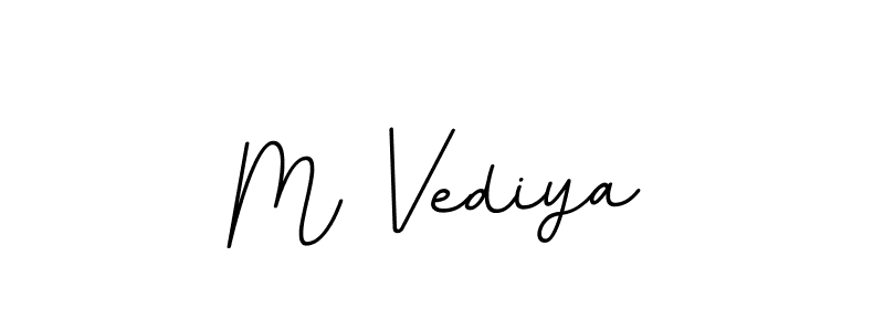 Design your own signature with our free online signature maker. With this signature software, you can create a handwritten (BallpointsItalic-DORy9) signature for name M Vediya. M Vediya signature style 11 images and pictures png