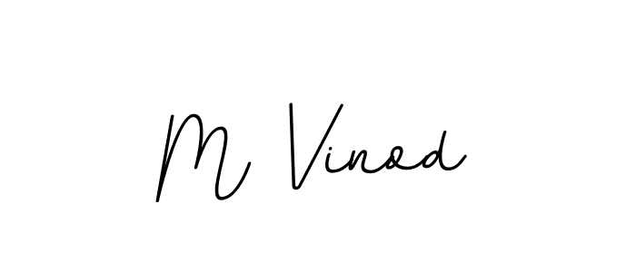 Make a beautiful signature design for name M Vinod. With this signature (BallpointsItalic-DORy9) style, you can create a handwritten signature for free. M Vinod signature style 11 images and pictures png