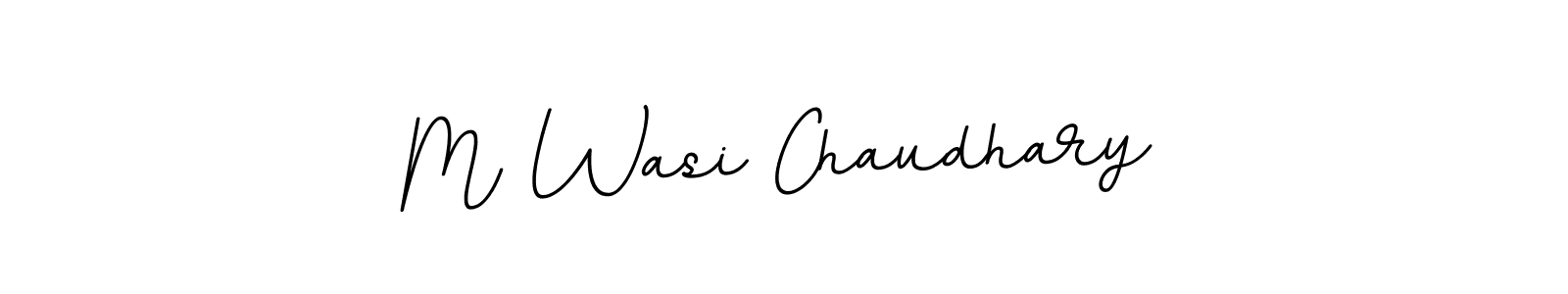 How to make M Wasi Chaudhary name signature. Use BallpointsItalic-DORy9 style for creating short signs online. This is the latest handwritten sign. M Wasi Chaudhary signature style 11 images and pictures png