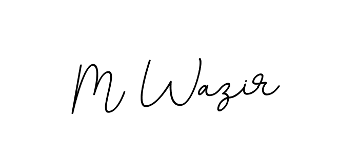 How to make M Wazir name signature. Use BallpointsItalic-DORy9 style for creating short signs online. This is the latest handwritten sign. M Wazir signature style 11 images and pictures png