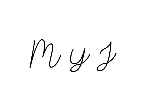 Design your own signature with our free online signature maker. With this signature software, you can create a handwritten (BallpointsItalic-DORy9) signature for name M Y J. M Y J signature style 11 images and pictures png