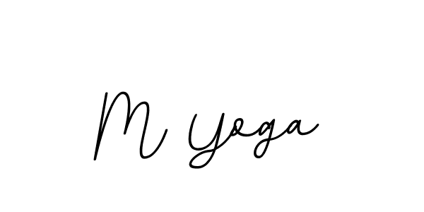 How to make M Yoga name signature. Use BallpointsItalic-DORy9 style for creating short signs online. This is the latest handwritten sign. M Yoga signature style 11 images and pictures png