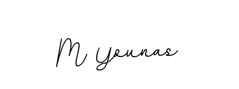 Use a signature maker to create a handwritten signature online. With this signature software, you can design (BallpointsItalic-DORy9) your own signature for name M Younas. M Younas signature style 11 images and pictures png