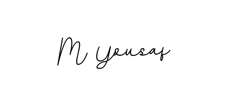 Make a beautiful signature design for name M Yousaf. With this signature (BallpointsItalic-DORy9) style, you can create a handwritten signature for free. M Yousaf signature style 11 images and pictures png