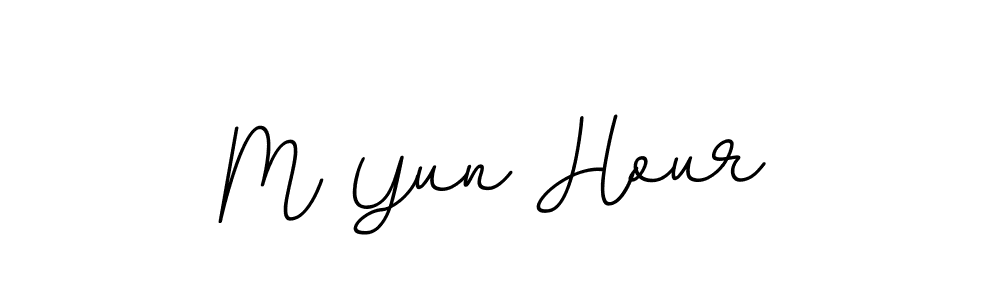 Use a signature maker to create a handwritten signature online. With this signature software, you can design (BallpointsItalic-DORy9) your own signature for name M Yun Hour. M Yun Hour signature style 11 images and pictures png