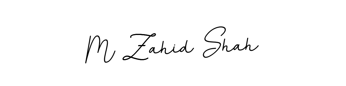 You should practise on your own different ways (BallpointsItalic-DORy9) to write your name (M Zahid Shah) in signature. don't let someone else do it for you. M Zahid Shah signature style 11 images and pictures png
