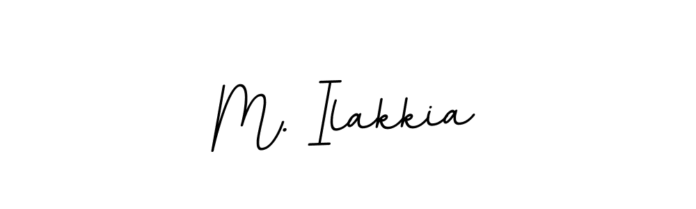 How to make M. Ilakkia name signature. Use BallpointsItalic-DORy9 style for creating short signs online. This is the latest handwritten sign. M. Ilakkia signature style 11 images and pictures png