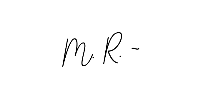 The best way (BallpointsItalic-DORy9) to make a short signature is to pick only two or three words in your name. The name M. R. ~ include a total of six letters. For converting this name. M. R. ~ signature style 11 images and pictures png
