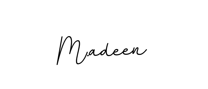 How to make M.adeen name signature. Use BallpointsItalic-DORy9 style for creating short signs online. This is the latest handwritten sign. M.adeen signature style 11 images and pictures png