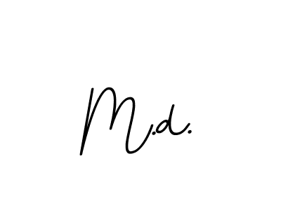 How to make M.d. name signature. Use BallpointsItalic-DORy9 style for creating short signs online. This is the latest handwritten sign. M.d. signature style 11 images and pictures png