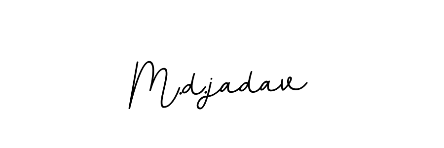 How to make M.d.jadav name signature. Use BallpointsItalic-DORy9 style for creating short signs online. This is the latest handwritten sign. M.d.jadav signature style 11 images and pictures png