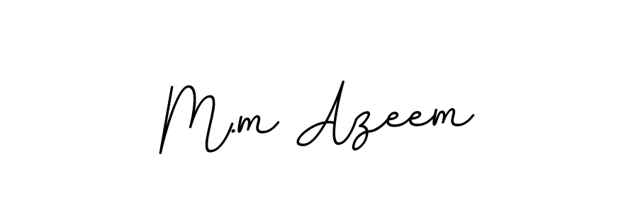 How to make M.m Azeem name signature. Use BallpointsItalic-DORy9 style for creating short signs online. This is the latest handwritten sign. M.m Azeem signature style 11 images and pictures png