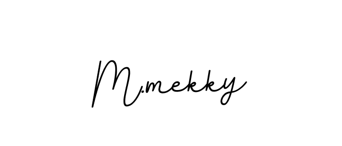 How to make M.mekky name signature. Use BallpointsItalic-DORy9 style for creating short signs online. This is the latest handwritten sign. M.mekky signature style 11 images and pictures png