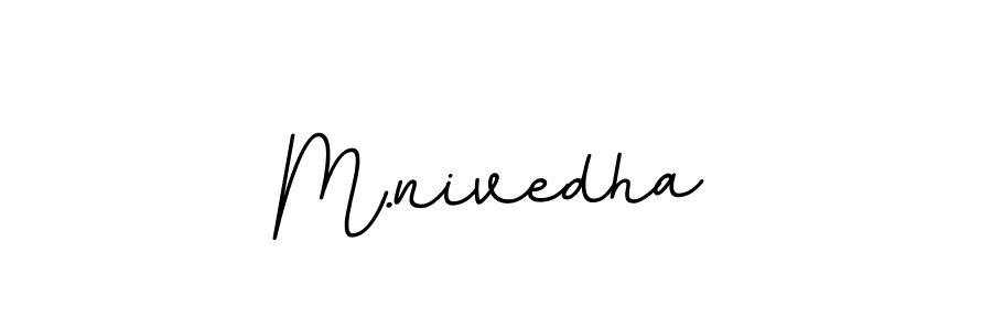 Use a signature maker to create a handwritten signature online. With this signature software, you can design (BallpointsItalic-DORy9) your own signature for name M.nivedha. M.nivedha signature style 11 images and pictures png