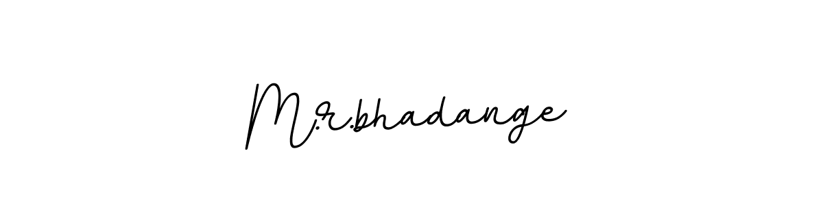 The best way (BallpointsItalic-DORy9) to make a short signature is to pick only two or three words in your name. The name M.r.bhadange include a total of six letters. For converting this name. M.r.bhadange signature style 11 images and pictures png