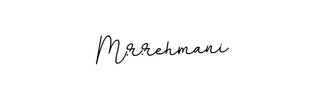 How to make M.r.rehmani name signature. Use BallpointsItalic-DORy9 style for creating short signs online. This is the latest handwritten sign. M.r.rehmani signature style 11 images and pictures png