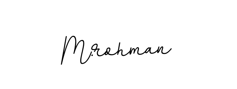 How to Draw M.rohman signature style? BallpointsItalic-DORy9 is a latest design signature styles for name M.rohman. M.rohman signature style 11 images and pictures png