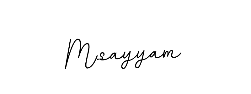 How to make M.sayyam name signature. Use BallpointsItalic-DORy9 style for creating short signs online. This is the latest handwritten sign. M.sayyam signature style 11 images and pictures png