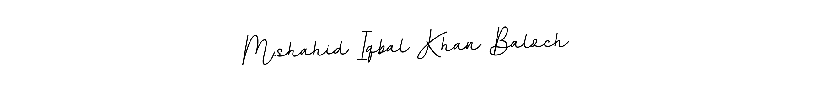 How to make M.shahid Iqbal Khan Baloch name signature. Use BallpointsItalic-DORy9 style for creating short signs online. This is the latest handwritten sign. M.shahid Iqbal Khan Baloch signature style 11 images and pictures png