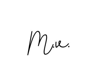 Design your own signature with our free online signature maker. With this signature software, you can create a handwritten (BallpointsItalic-DORy9) signature for name M.v.. M.v. signature style 11 images and pictures png