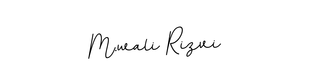 Use a signature maker to create a handwritten signature online. With this signature software, you can design (BallpointsItalic-DORy9) your own signature for name M.wali Rizvi. M.wali Rizvi signature style 11 images and pictures png