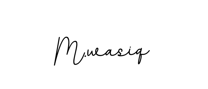 Use a signature maker to create a handwritten signature online. With this signature software, you can design (BallpointsItalic-DORy9) your own signature for name M.wasiq. M.wasiq signature style 11 images and pictures png