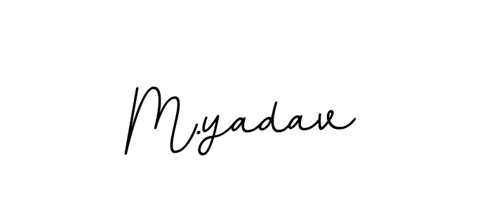 Design your own signature with our free online signature maker. With this signature software, you can create a handwritten (BallpointsItalic-DORy9) signature for name M.yadav. M.yadav signature style 11 images and pictures png