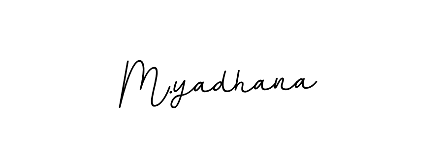 The best way (BallpointsItalic-DORy9) to make a short signature is to pick only two or three words in your name. The name M.yadhana include a total of six letters. For converting this name. M.yadhana signature style 11 images and pictures png