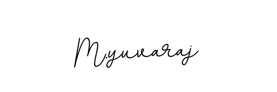 How to make M.yuvaraj name signature. Use BallpointsItalic-DORy9 style for creating short signs online. This is the latest handwritten sign. M.yuvaraj signature style 11 images and pictures png