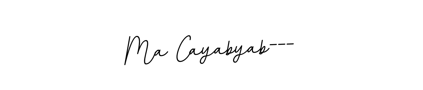 The best way (BallpointsItalic-DORy9) to make a short signature is to pick only two or three words in your name. The name Ma Cayabyab--- include a total of six letters. For converting this name. Ma Cayabyab--- signature style 11 images and pictures png