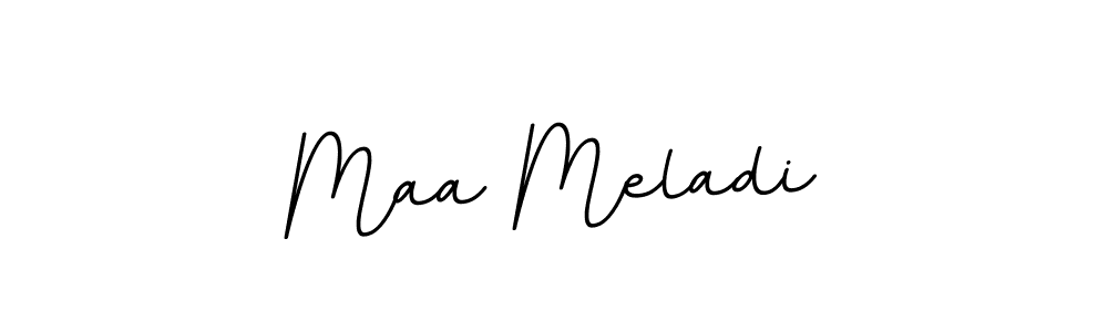 How to make Maa Meladi name signature. Use BallpointsItalic-DORy9 style for creating short signs online. This is the latest handwritten sign. Maa Meladi signature style 11 images and pictures png