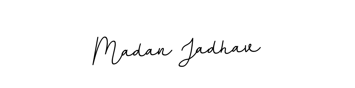Create a beautiful signature design for name Madan Jadhav. With this signature (BallpointsItalic-DORy9) fonts, you can make a handwritten signature for free. Madan Jadhav signature style 11 images and pictures png