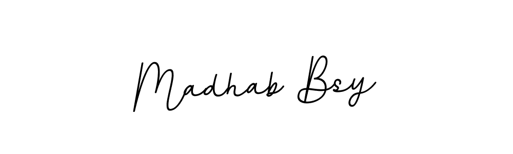 How to make Madhab Bsy name signature. Use BallpointsItalic-DORy9 style for creating short signs online. This is the latest handwritten sign. Madhab Bsy signature style 11 images and pictures png