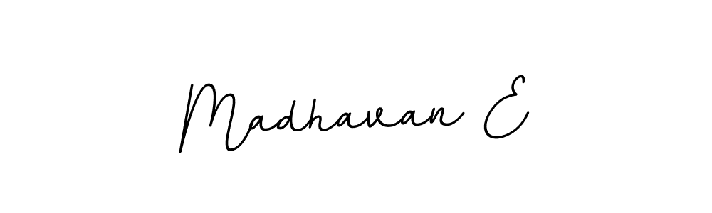 You should practise on your own different ways (BallpointsItalic-DORy9) to write your name (Madhavan E) in signature. don't let someone else do it for you. Madhavan E signature style 11 images and pictures png