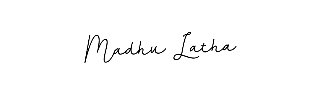 The best way (BallpointsItalic-DORy9) to make a short signature is to pick only two or three words in your name. The name Madhu Latha include a total of six letters. For converting this name. Madhu Latha signature style 11 images and pictures png