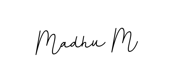 Create a beautiful signature design for name Madhu M. With this signature (BallpointsItalic-DORy9) fonts, you can make a handwritten signature for free. Madhu M signature style 11 images and pictures png