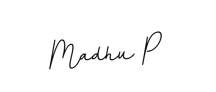 Design your own signature with our free online signature maker. With this signature software, you can create a handwritten (BallpointsItalic-DORy9) signature for name Madhu P. Madhu P signature style 11 images and pictures png
