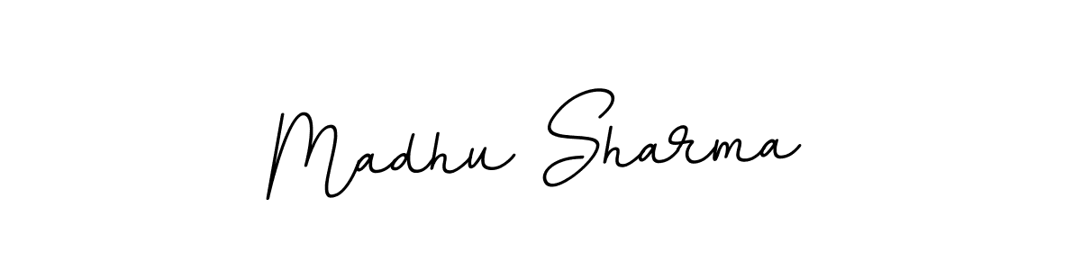 Make a beautiful signature design for name Madhu Sharma. With this signature (BallpointsItalic-DORy9) style, you can create a handwritten signature for free. Madhu Sharma signature style 11 images and pictures png