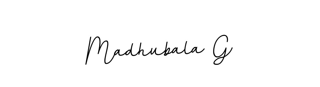 How to make Madhubala G name signature. Use BallpointsItalic-DORy9 style for creating short signs online. This is the latest handwritten sign. Madhubala G signature style 11 images and pictures png